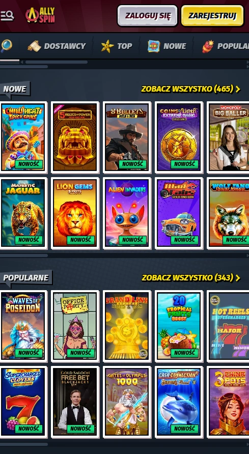 allyspin mobile games page