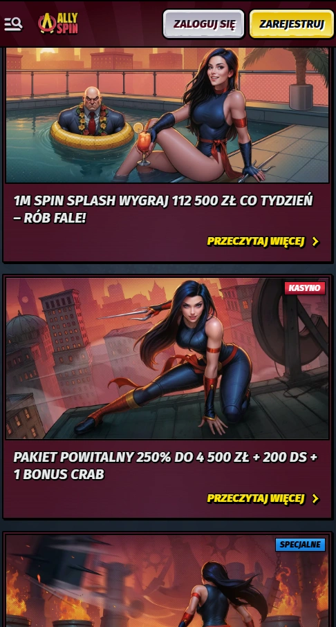 allyspin mobile promotions page